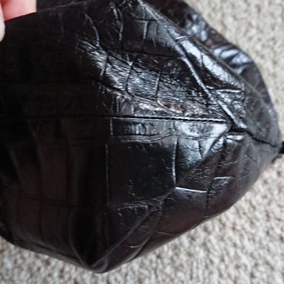 Furla croc Embossed Genuine Leather Purse in black - Picture 7 of 13